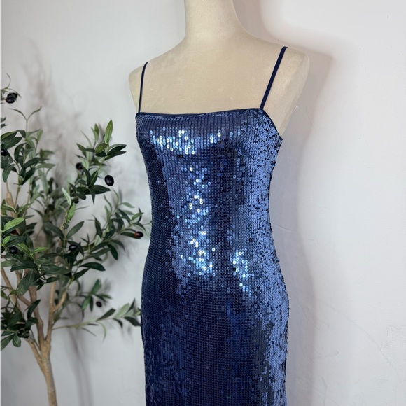 Reformation royal Blue Sequin Spaghetti Strap Dress size M - Picture 3 of 7